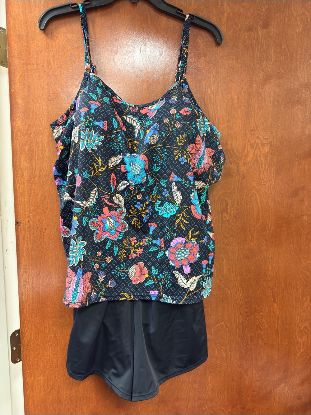 Croft & Barrow Floral Swim 20W Plus Size Tankini w/ Shorts Attached